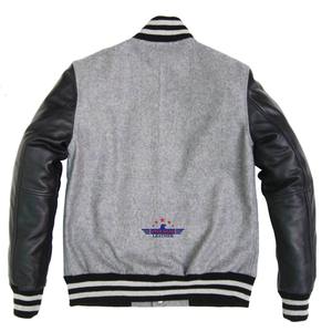 Veste universitaire pour hommes Premium Corps en laine Manches en cuir Logo d'université personnalisé Vêtements d'extérieur élégants de baseball - Product Image 2