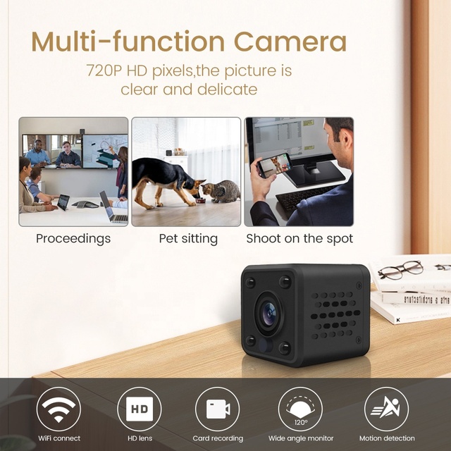 Magnetic Wireless CMOS Infrared Mini Camera Rechargeable Wifi IP HD 720P for Indoor Use with H.264 Video Compression Format