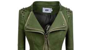 Chaqueta de Cuero Genuino para Mujer, Formal, de Alta Calidad, Ecológica, Transpirable, Invernal, con Cierres y Botones, Estilo Vintage - Product Image 3