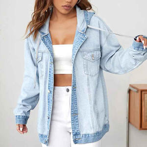 Vestes en jean personnalisées avec logo pour la vente en gros en Europe et en Amérique, vestes en jean unies, délavées à l'acide, pour femmes, vente chaude 2024 - Product Image 4