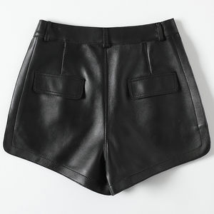 Loose Fit Elastic Waist Wholesale <b>Women</b> Leather <b>Shorts</b> Customized Plus Size <b>Women</b> Leather <b>Shorts</b> for Casual Use - Product Image 2