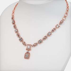 สร้อยคอเพชร18Kt สีโรสโกลด์ (22.006กรัม) พร้อมเพชร (2.3030 CT) - Product Image 2