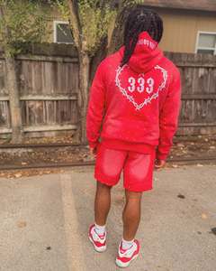 Streetwear Heavyweight <b>Set</b> Custom Logo Embroidery High Quality Cotton Hip-Hop <b>Sweatpants</b> and Hoodie <b>Set</b> for Man - Product Image 5