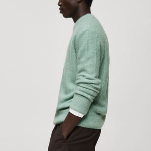 Vente en gros de pulls classiques en tricot pour hommes, vêtements décontractés d'hiver avec logo brodé personnalisés, pull chaud à col rond en tricot pour hommes - Product Image 4