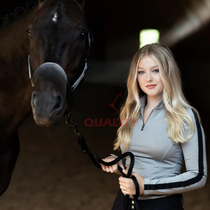 Haut d'équitation tissu extensible respirant Élégant athlétique équestre femmes évacuation de l'humidité conception légère et confortable - Product Image 2