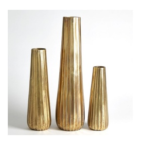 Exclusive Quality Metal Flower Pot <b>Set</b> of Two Modern Design New Arrival Hammered Flower <b>Vases</b> Restaurant Decorative Plant Pot - Product Image 6