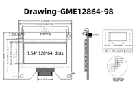 Pantalla OLED GoldenMorning de 1.54 Pulgadas, 128x64, Controlador SSD1309, Interfaz I2C, Módulo Monocromático Blanco de 4 Pines, Temperatura de Funcionamiento