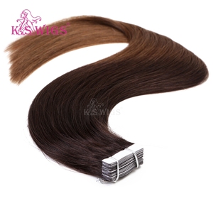 K.SWIGS Invisible Tape Hair Extensions Double Drawn <b>Silky</b> Straight Virgin Remy Human Hair Machine Double Weft - Product Image 2