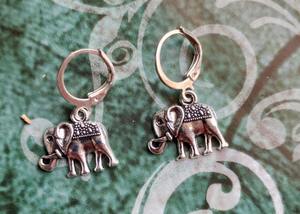 Pendientes de gota con abalorio de elefante bohemio ligero de plata alemana para mujeres y niñas construcción ligera cómodo acabado plateado - Product Image 4
