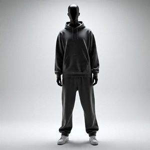 Conjunto Deportivo de Invierno para Hombre 2025, Logotipo Personalizado, Felpa Gruesa de Algodón, Pantalones Deportivos Acampanados para Gimnasio, Entrenamiento, Trotar, Conjunto de 2 Piezas - Product Image 1