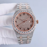 Envío gratuito para hombres y mujeres de calidad superior totalmente VVS claridad moissanita Diamante tachonado antiguo cristal deporte moda cuarzo - Product Image 6