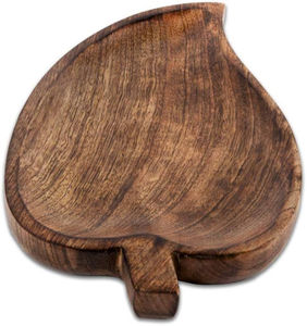 Plateau de service en bois Leaf Designer vernis naturel - Product Image 1