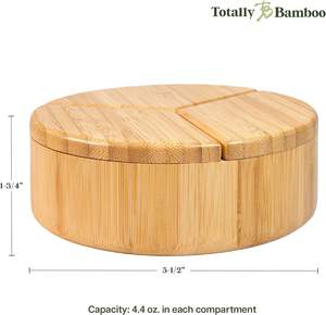 Salero Triple, Organizador de Especias y Condimentos de Bambú Moderno, Ecológico y Plegable de 3 Compartimentos para Cocina - Product Image 6