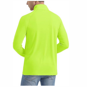 Haut de sport d'entraînement pour homme, respirant, à séchage rapide, extensible dans les quatre sens, avec fermeture éclair quart de tour, manches longues, compression, vêtements de sport pour la salle de sport - Product Image 2