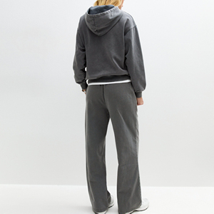 Vente chaude 100% coton 400 GSM survêtement lourd surdimensionné Logo imprimé personnalisé pantalon de survêtement évasé à jambe large et ensemble de sweat à capuche - Product Image 3