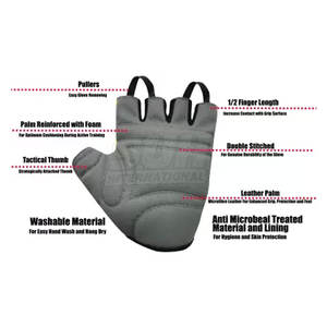 Vente chaude Prix bas Gants de sport en cuir pour l'entraînement et la salle de sport Respirants Légers Demi-doigts Vente en gros Qualité supérieure - Product Image 3