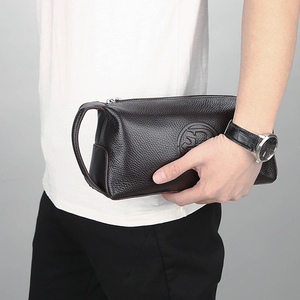 Pochette da <span class=keywords><strong>uomo</strong></span> nera in pelle PU borsa da toilette di grande capacità borsetta da viaggio d'affari - Product Image 4