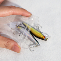 Sacs en PVC transparents à fermeture éclair prêts à l'emploi pour leurres de pêche, hameçons, plusieurs tailles, sacs d'emballage en plastique PVC refermables pour appâts