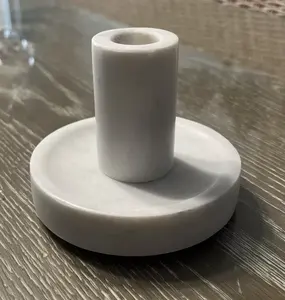 Comptoirs en marbre à coupe géométrique Design en marbre simple et élégant Bougie exclusivement en marbre - Product Image 2