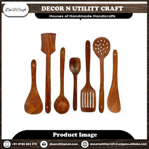 Set of Mini Heart-Shaped Acacia Wood Spoons Handmade Eco-Friendly Non-Stick <b>Cooking</b> <b>Tong</b> Small Kitchen Cookware for Home Use - Product Image 2