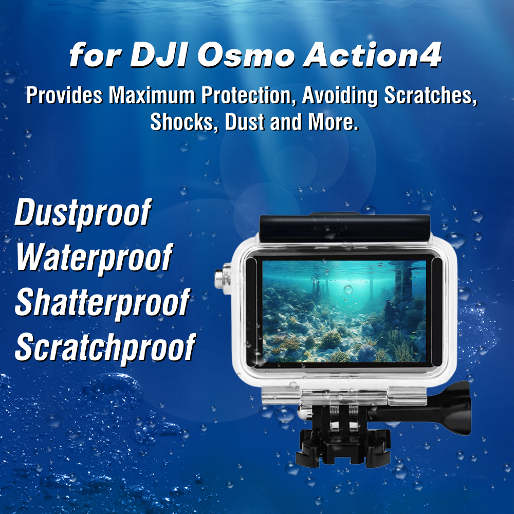 HONGDAK for DJI Action 4 50m Waterproof Underwater Diving Housing Case for DJI Osmo Action 4 Cameras