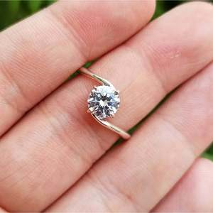 Handmade 925 Sterling <b>Silver</b> <b>Solitaire</b> <b>Ring</b> Six Prongs Cubic Zirconia Perfect Birthday Anniversary or Bridesmaid Gift - Product Image 4