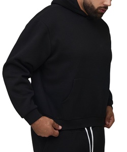 Nueva Sudadera con Capucha Negra Lisa de Talla Grande, Estilo Informal, Lavada al Ácido, Estampada, Ecológica, Resistente al Viento, para Hombre, Talla 2026 - Product Image 1