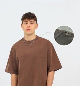 Venta al por mayor 350gsm peso pesado Vintage Unisex camiseta de diseñador de gran tamaño para las mujeres de impresión al por mayor camiseta Vintage para los hombres - Product Image 1