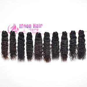 Produit original cuticule alignée naturel brut indien temple faisceaux de cheveux humains ondulés simple dessiné doux soyeux non traité à vendre - Product Image 1