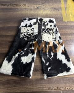 Hairs on Cow Print <b>leather</b> <b>shorts</b> High Waisted Cowhide Baggy Summer flared Man <b>shorts</b> <b>Leather</b> jorts <b>Mens</b> - Product Image 5