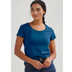 Camisetas de cuello redondo de algodón para mujer Camiseta básica de manga corta transpirable que absorbe la humedad para mujer - Product Image 6