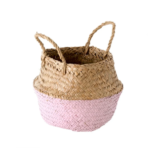 Panier en fibre naturelle jonc de mer poignées panier de rangement fait main écologique couleur personnalisée conception multifonction fabriqué au Vietnam - Product Image 3