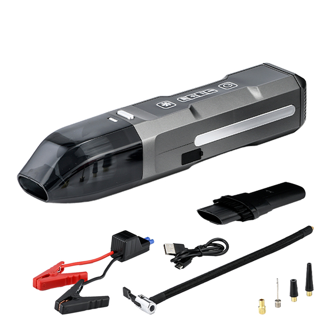 12V Electric Portable Car Jump Starter Tire Inflator LED Display ABS Material Single Cylinder Tire Pressure Monitor 150PSI Max