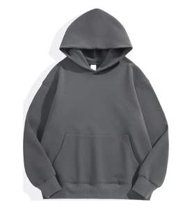 Nouvelle mode pour hommes automne hiver capuche rue à manches longues lâche couleur unie à capuche blouse décontractée polaire hauts sweats à capuche blancs - Product Image 3