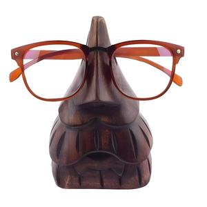 <b>WOODEN</b> NOSE SHAPE SPECTACLE STAND FOR DAILY USE PORTABLE SOLID BUILT FROM INDIA - Product Image 1