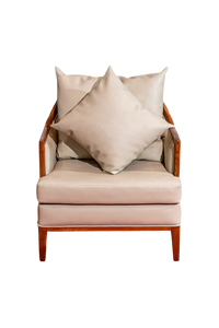 Chaise de luxe en bois de frêne avec sièges en cuir Meubles de salon élégants - Product Image 3