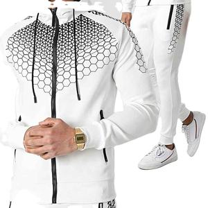 Ensemble de survêtement en molleton personnalisé par sublimation pour homme, sweat à capuche et pantalon de jogging, streetwear, gym, course à pied, coupe confortable - Product Image 1