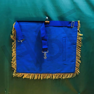 Premium Navy blue& Gold Masonic <b>Apron</b> Hand Embroidered Freemason Lodge <b>Apron</b> with Gold Fringe for Ceremonial Use - Product Image 6