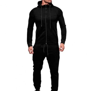Conjuntos Deportivos Casuales para Hombre al por Mayor OEM, Sudadera con Capucha y Pantalones Largos con Bolsillos con Cremallera y Cordón Ajustable - Product Image 5