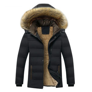 Wholesale Style <b>Parka</b> Men's Autumn Thick Hooded Canvas Stand Collar Front Pockets 100% Cotton <b>Jacket</b> - Product Image 4