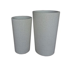 Juego de 3 macetas y jardineras de cerámica de terrazoo blanco superventas para suministros para el hogar y el jardín, piso ligero hecho en Vietnam - Product Image 3