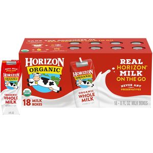 Boîtes de lait entier Horizon Organic, conservables au réfrigérateur, paquet de 18 - 8g de protéines par portion - Product Image 5