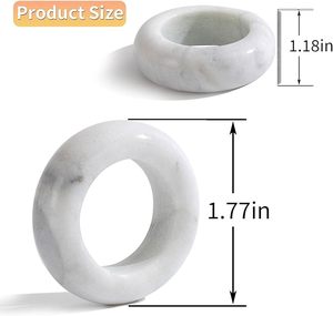 ห่วงรัดผ้าเช็ดปากหินอ่อนสีขาวแบบทันสมัยสำหรับตกแต่งโต๊ะอาหารในห้องครัววันหยุดคริสต์มาสและงานแต่งงานสำหรับโอกาสพิเศษ - Product Image 2