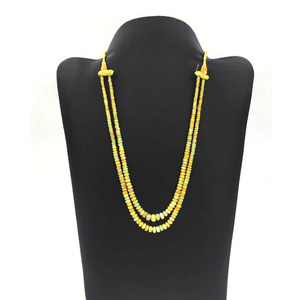 Collier de perles lisses rondes naturelles d'opale éthiopienne 3-4mm, collier de perles de welo opale fait à la main à 2 couches - Product Image 2