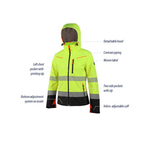Chaqueta de Seguridad de Alta Visibilidad con Certificación CE, Antiestática, Resistente a Ácidos, Protección UV, Talla Grande, Cortavientos, Transpirable e Impermeable