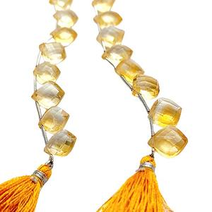 Citrine perles de pierres précieuses Briolette 8 pouces brin lâche à facettes novembre pierre de naissance pour la fabrication de bijoux à bricoler soi-même grossiste - Product Image 6