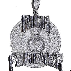 14K jaune blanc or fête porter hip-hop bijoux fins pendentifs et pendentif à breloques taille personnalisée pendentif en diamant pour hommes - Product Image 6