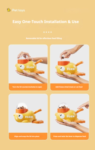 Duck-Shaped <b>Interactive</b> Pet Feeder Treat Dispensing <b>Toy</b> Movement & Entertainment for Furry Friends - Product Image 2