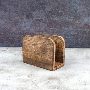 Servilleteros de madera de mango ardiente para cocina, servilletero de papel vertical, dispensador de almacenamiento, casa, fiesta, restaurante, cafetería - Product Image 3