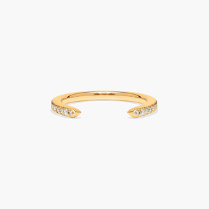 Romántico anillo de banda de diseño moderno chapado en oro de 10 quilates Compromiso de lujo para boda Uso diario Anillos finos Elegan Lab Grown Diamond - Product Image 4